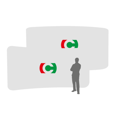 Textilwand ALU | 600er gebogen | beidseitig bedruckt