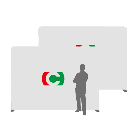 Textilwand ALU | 300er gerade | beidseitig bedruckt