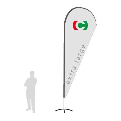 Beachflag Drop | Extra Large (460 cm) | einseitig bedruckt