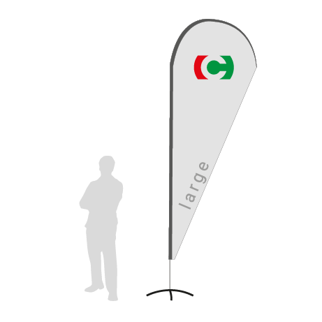 Beachflag Drop | Large (350 cm) | einseitig bedruckt