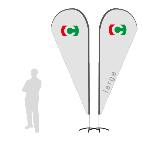 Beachflag Drop | Large (350 cm) | beidseitig bedruckt