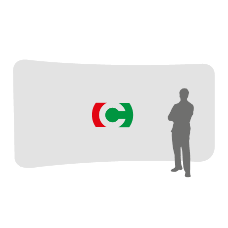 Textilwand ALU | 600er gebogen | einseitig bedruckt