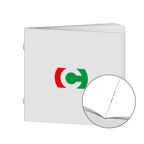 Broschüren Drahtheftung Quadrat