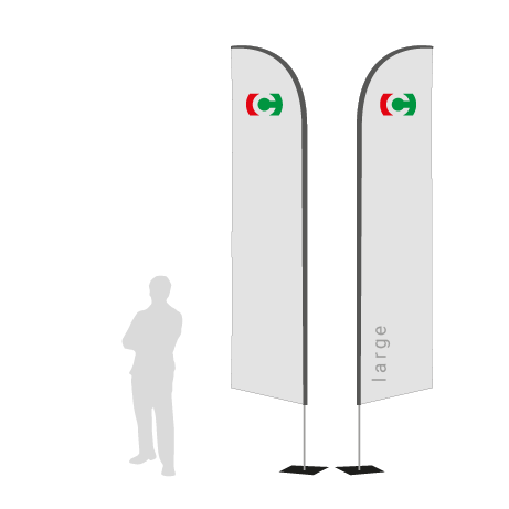 Beachflag Wind | Large (400 cm) | beidseitig bedruckt