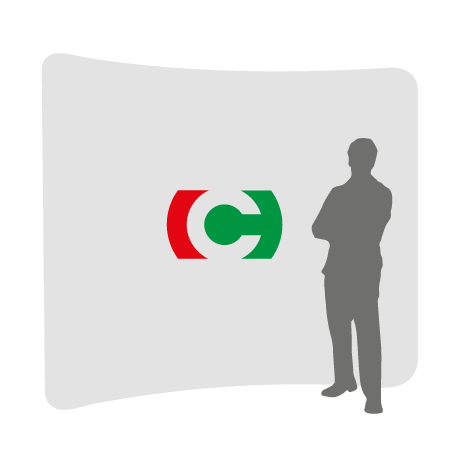 Textilwand ALU | 300er gebogen | einseitig bedruckt