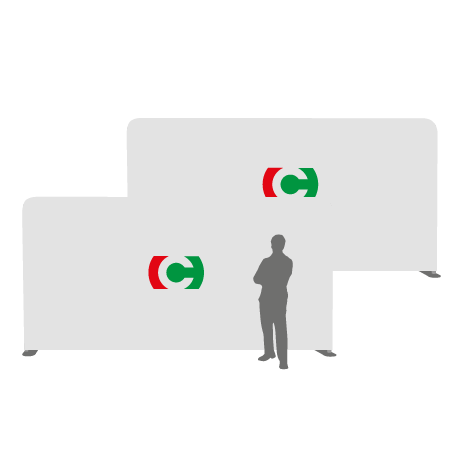 Textilwand ALU | 600er gerade | beidseitig bedruckt