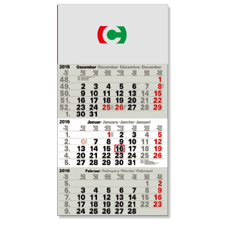 3-Monatskalender für das Folgejahr